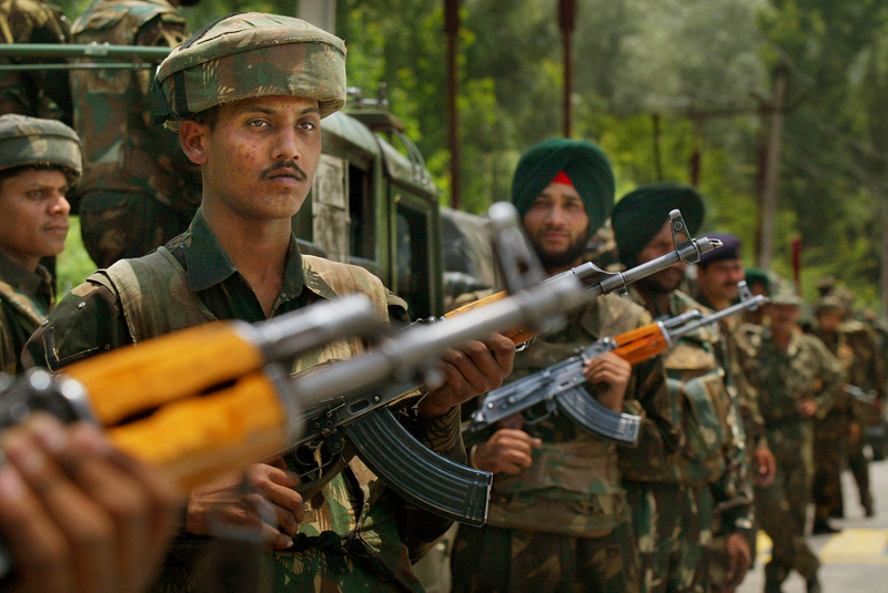 Indian Army troops in Kashmir, 2002.